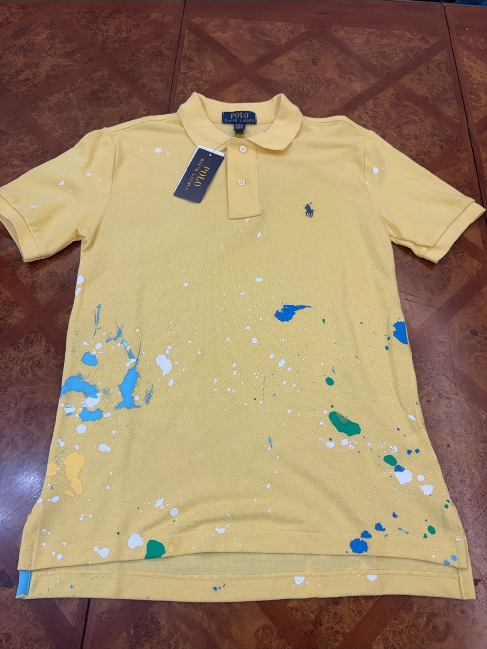 Polo by Ralph Lauren Yellow Paint-Splatter Short-Sleeve Polo